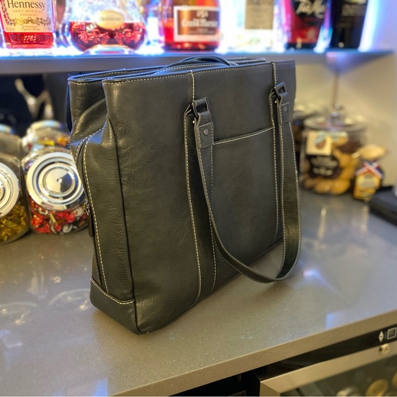 Kenneth Cole Reaction Top Zip 15.0” Computer Business Laptop Tote, Charcoal NWOT - Picture 8 of 8